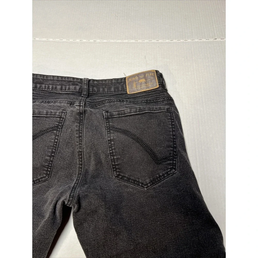 Ring Of Fire Black Denim Jeans Men's 32x32 Slim Fit Zip Pockets